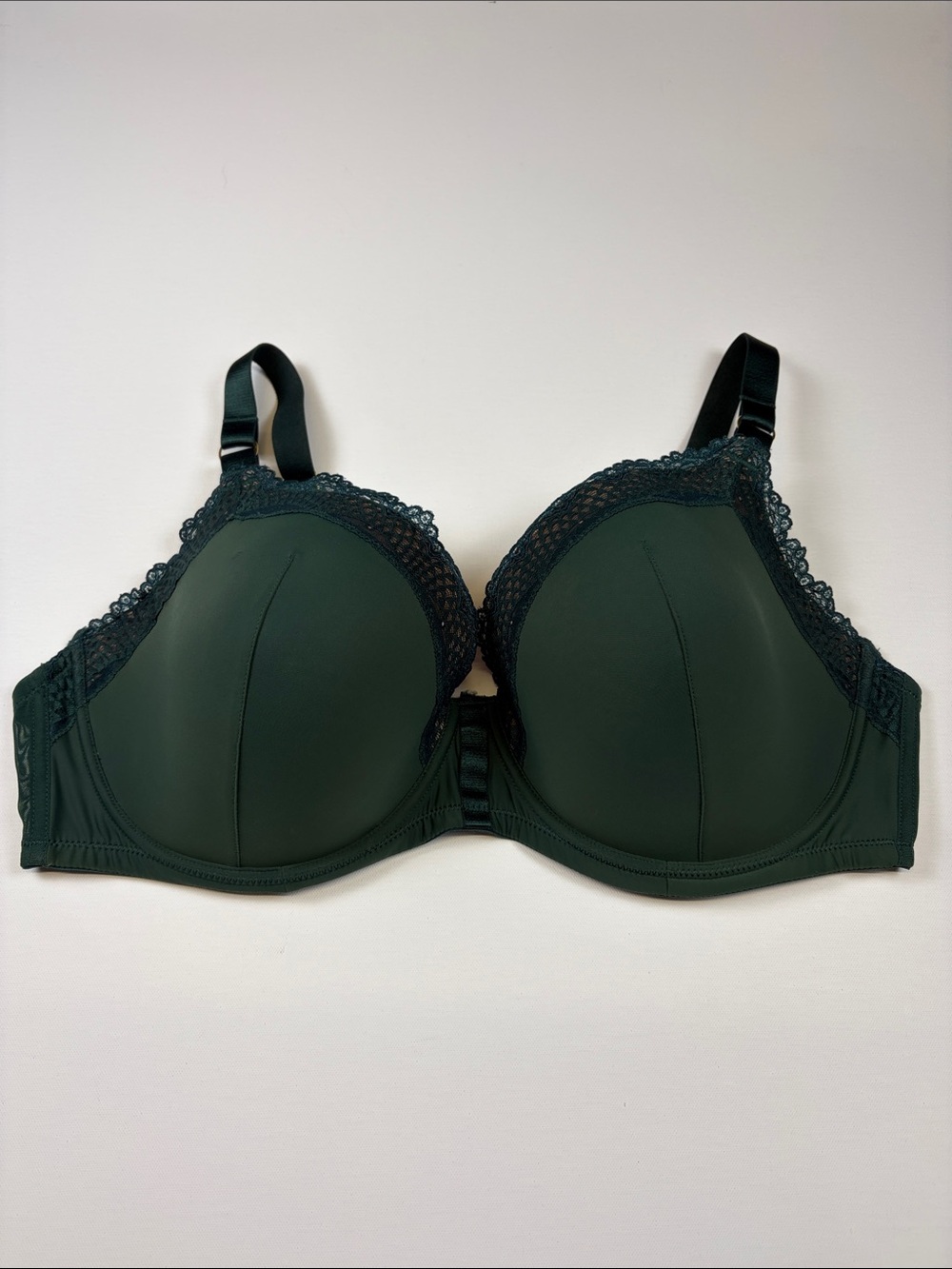 ADORE ME FOREST GREEN LACE TRIM UNDERWIRE BRA 42DDD